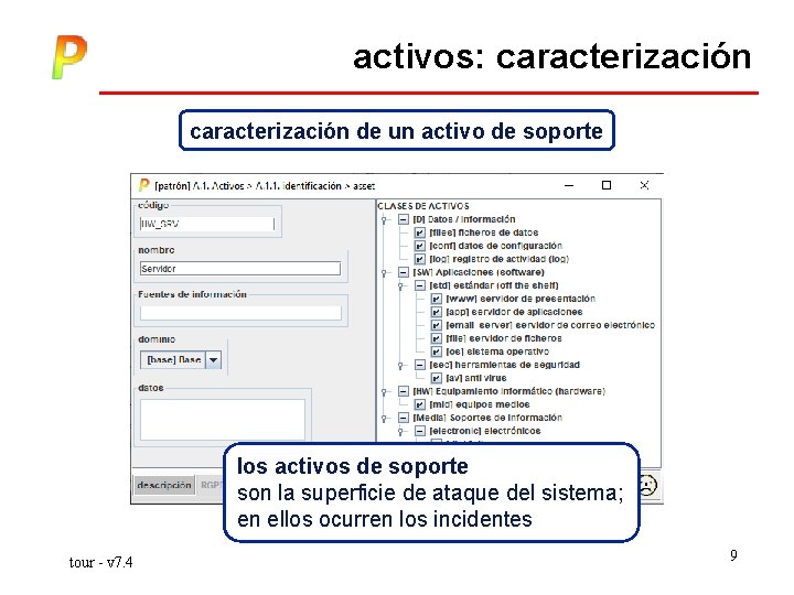 activos: caracterización de un activo de soporte los activos de soporte son la superficie