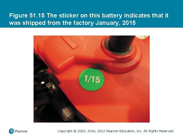 Figure 51. 15 The sticker on this battery indicates that it was shipped from