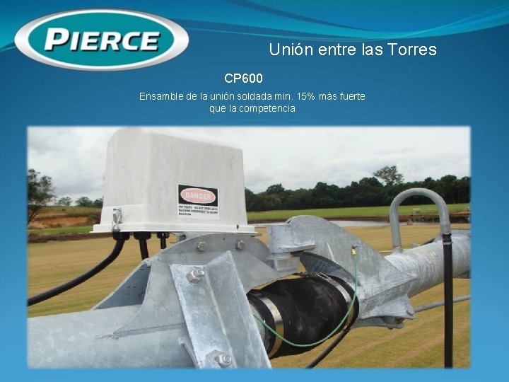 Unión entre las Torres CP 600 Ensamble de la unión soldada min. 15% más
