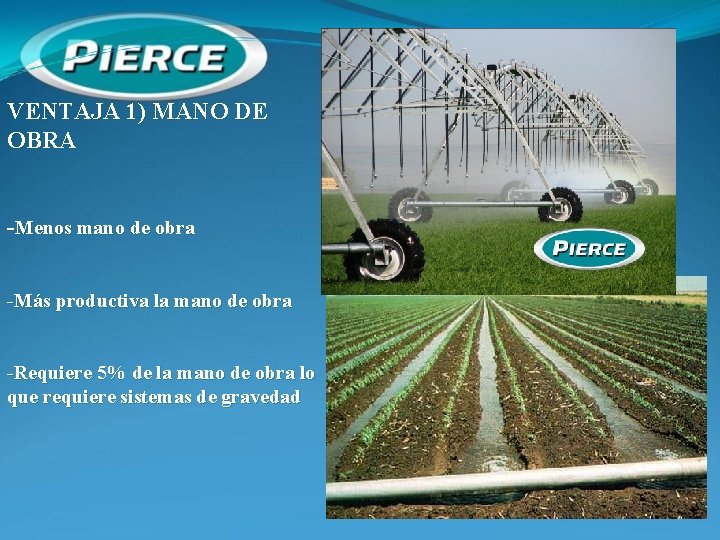 VENTAJA 1) MANO DE OBRA -Menos mano de obra -Más productiva la mano de