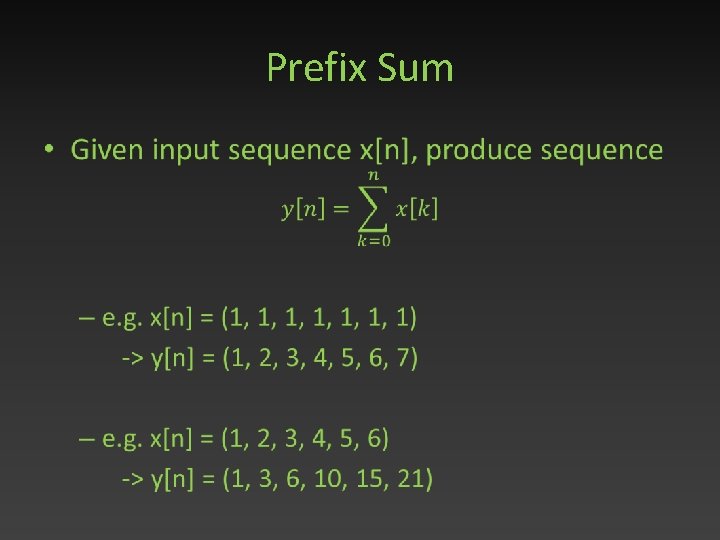 Prefix Sum • 