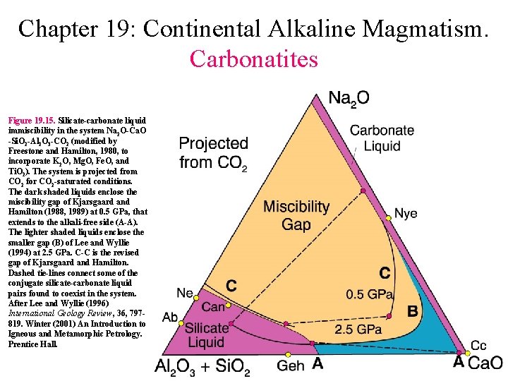 Chapter 19: Continental Alkaline Magmatism. Carbonatites Figure 19. 15. Silicate-carbonate liquid immiscibility in the