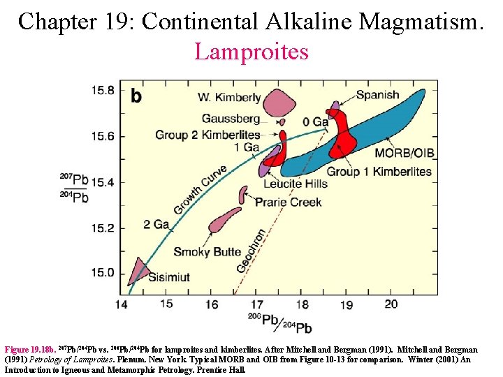 Chapter 19: Continental Alkaline Magmatism. Lamproites Figure 19. 18 b. 207 Pb/204 Pb vs.