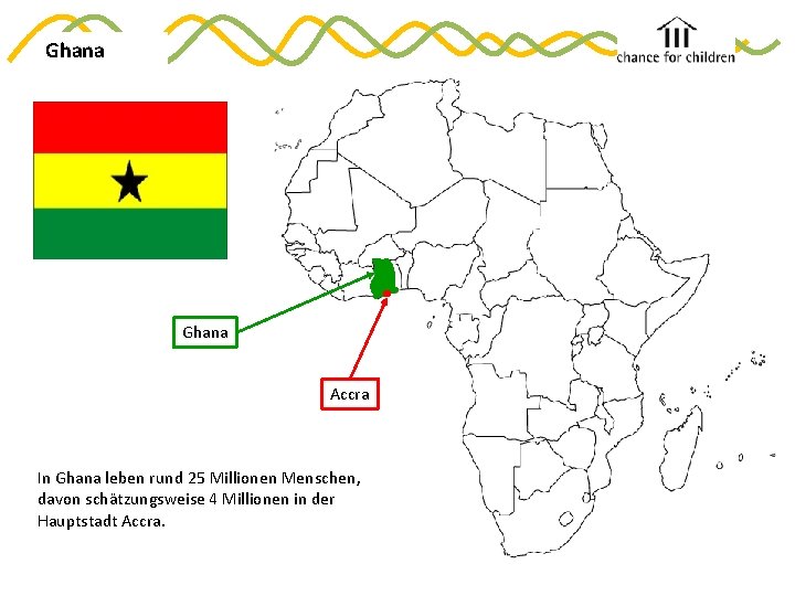 Ghana Accra In Ghana leben rund 25 Millionen Menschen, davon schätzungsweise 4 Millionen in