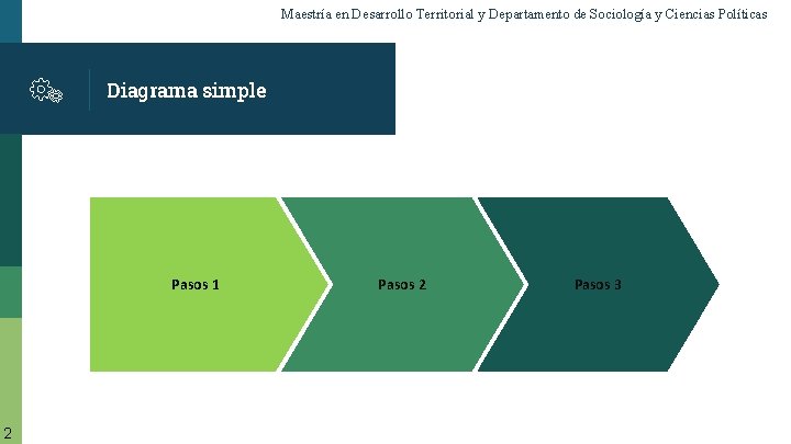Maestría en Desarrollo Territorial y Departamento de Sociología y Ciencias Políticas Diagrama simple Pasos