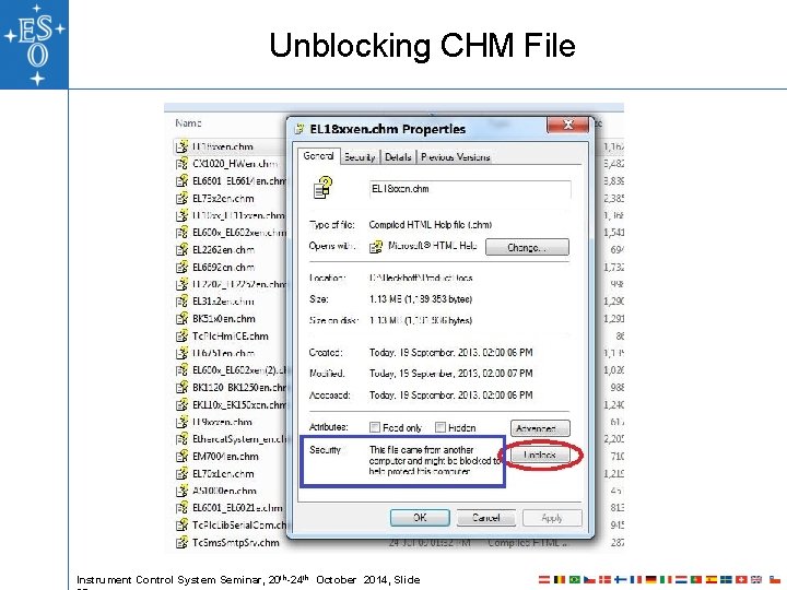 Unblocking CHM File Instrument Control System Seminar, 20 th-24 th October 2014, Slide Unblocking CHM File Instrument Control System Seminar, 20 th-24 th October 2014, Slide