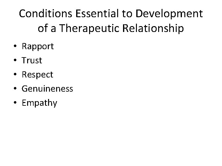 Relationship Development Review outline in the note Role
