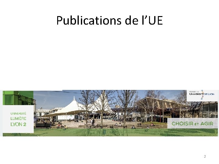 Publications de l’UE 2 