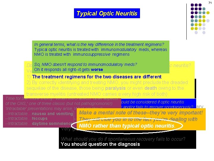 71 Typical Optic Neuritis Optic Neuropathy In general terms, what is the key difference