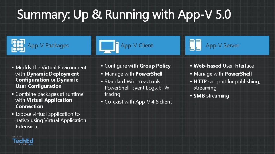 App-V Packages App-V Client § Modify the Virtual Environment with Dynamic Deployment Configuration or