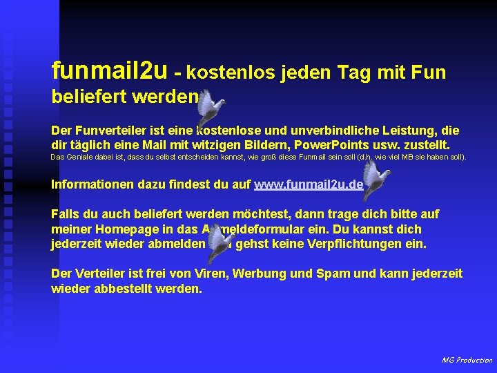 funmail 2 u - kostenlos jeden Tag mit Fun beliefert werden Der Funverteiler ist