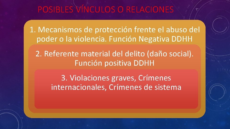 POSIBLES VÍNCULOS O RELACIONES 1. Mecanismos de protección frente el abuso del poder o