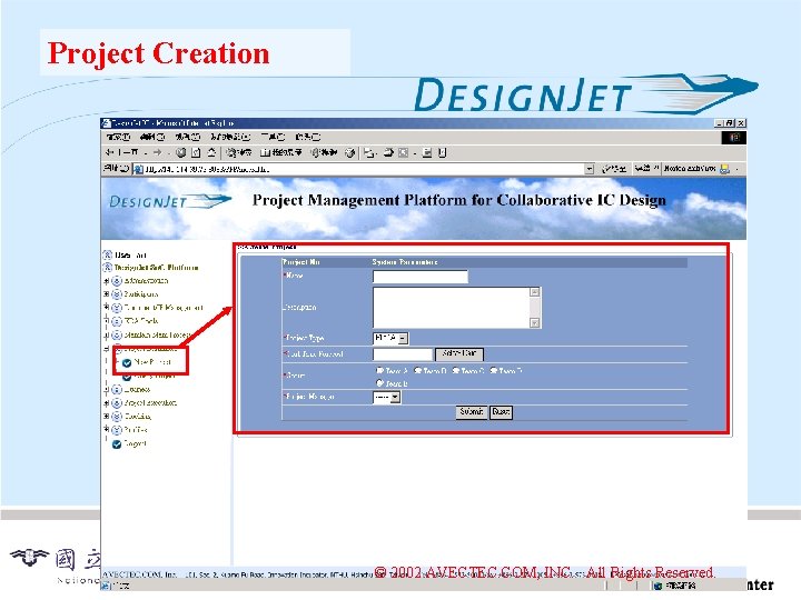 Project Creation © 2002 AVECTEC. COM, INC. All Rights Reserved. 