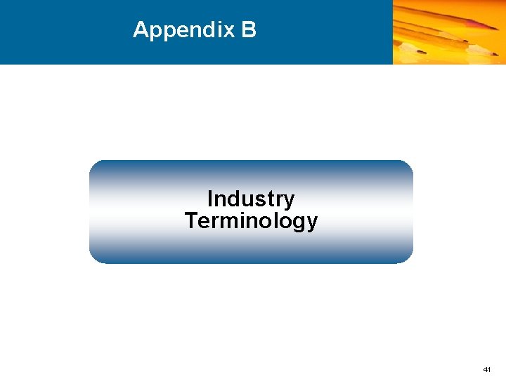 Appendix B Industry Terminology 41 