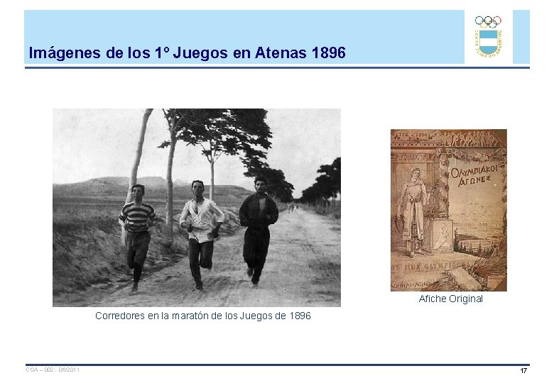 Imágenes de los 1º Juegos en Atenas 1896 Afiche Original Corredores en la maratón