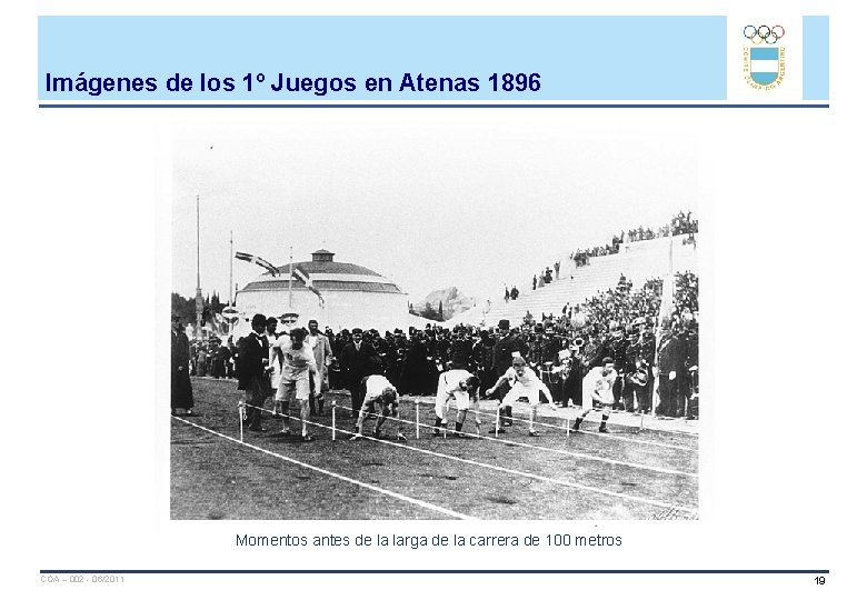 Imágenes de los 1º Juegos en Atenas 1896 Momentos antes de la larga de
