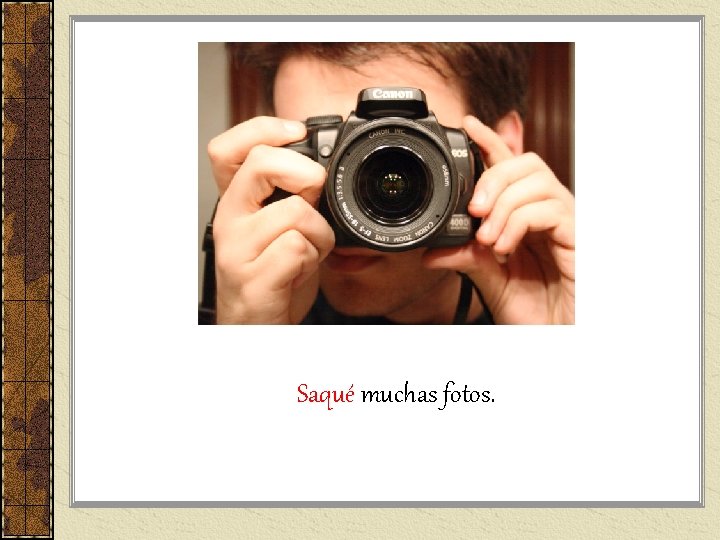 Saqué muchas fotos. Saqué muchas fotos.