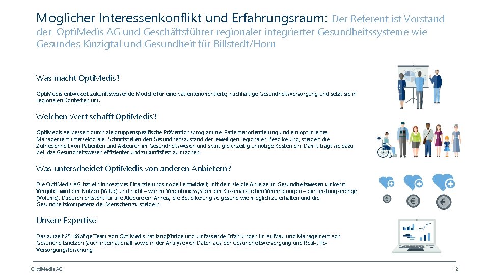 Möglicher Interessenkonflikt und Erfahrungsraum: Der Referent ist Vorstand der Opti. Medis AG und Geschäftsführer