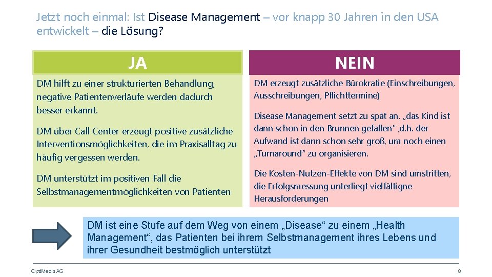 Jetzt noch einmal: Ist Disease Management – vor knapp 30 Jahren in den USA