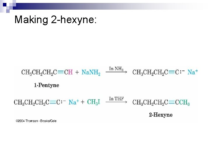 Making 2 -hexyne: 