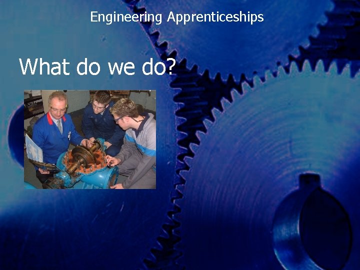 Engineering Apprenticeships What do we do? 