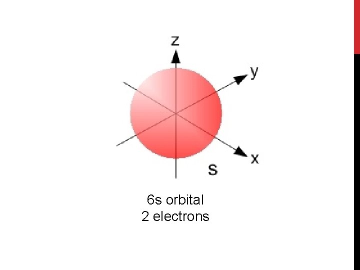 6 s orbital 2 electrons 