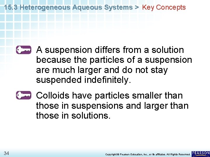 15. 3 Heterogeneous Aqueous Systems > Key Concepts A suspension differs from a solution