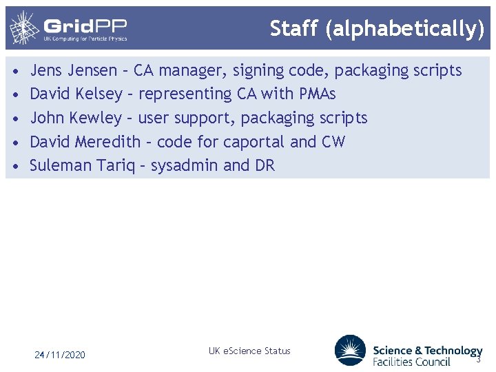 Staff (alphabetically) • • • Jensen – CA manager, signing code, packaging scripts David