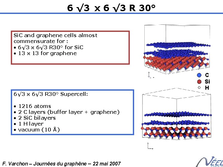 6 √ 3 x 6 √ 3 R 30° Si. C and graphene cells