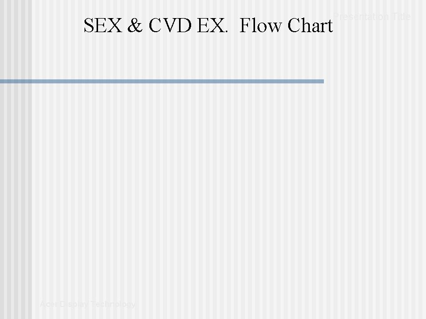Presentation Title SEX & CVD EX. Flow Chart Acer Display Technology Presentation Title SEX & CVD EX. Flow Chart Acer Display Technology