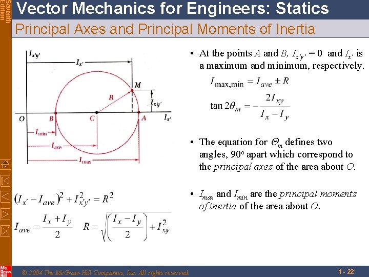 Seventh Edition Vector Mechanics for Engineers: Statics Principal Axes and Principal Moments of Inertia