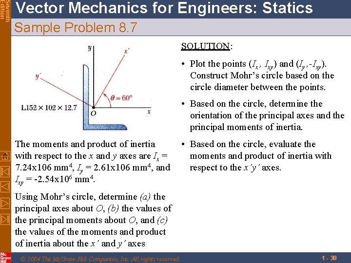 Seventh Edition Vector Mechanics for Engineers: Statics Sample Problem 8. 7 SOLUTION: • Plot