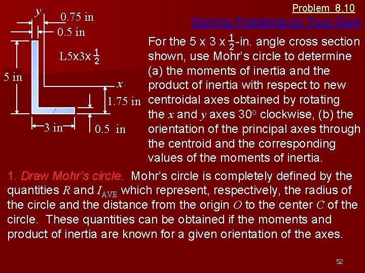 y 0. 75 in 0. 5 in Problem 8. 10 Solving Problems on Your