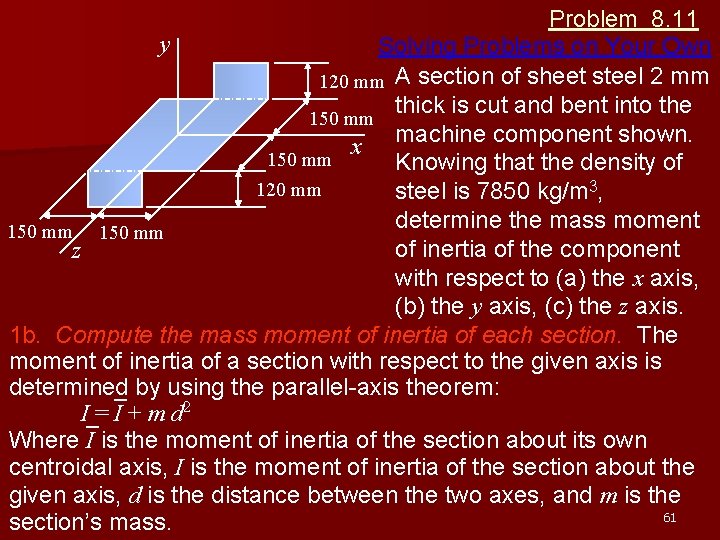 Problem 8. 11 y Solving Problems on Your Own 120 mm A section of