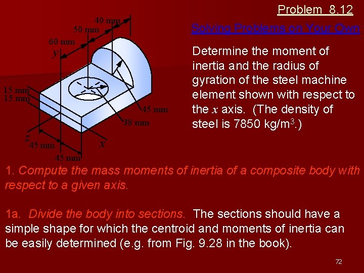 Problem 8. 12 40 mm 50 mm 60 mm Solving Problems on Your Own