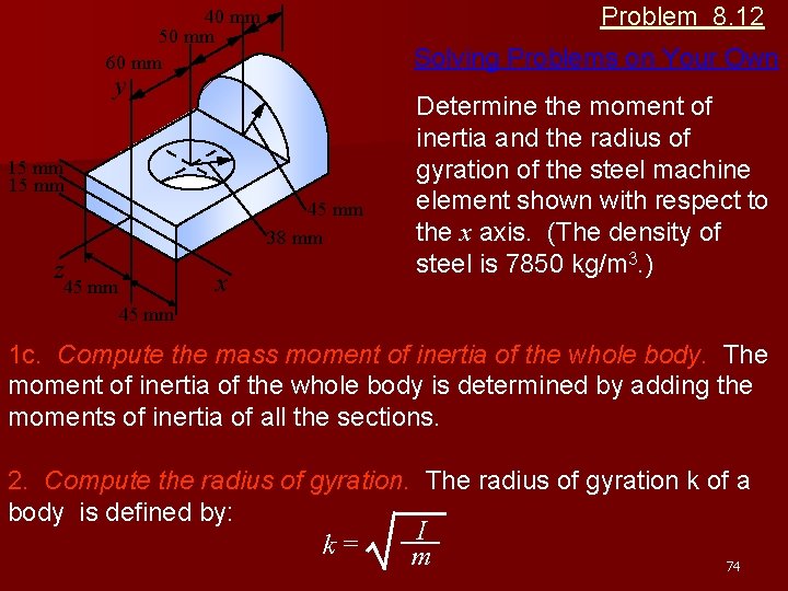 Problem 8. 12 40 mm 50 mm 60 mm Solving Problems on Your Own