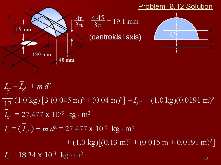 Problem 8. 12 Solution 4 r = 4. 45 = 19. 1 mm 3