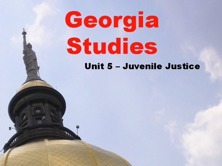 Georgia Studies Unit 5 – Juvenile Justice 