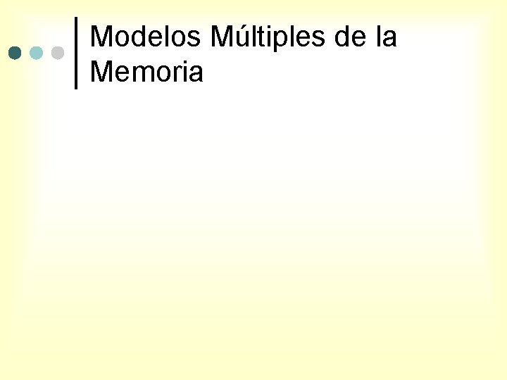 Modelos Múltiples de la Memoria 