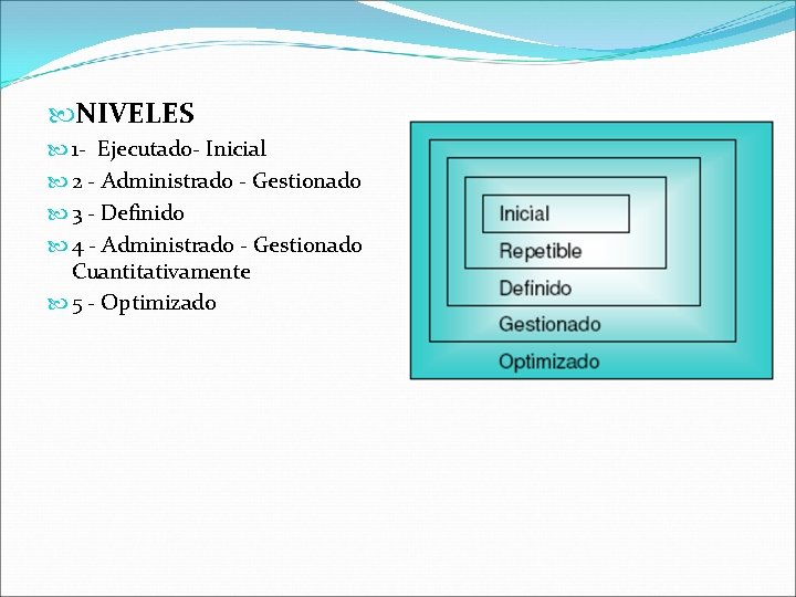  NIVELES 1 - Ejecutado- Inicial 2 - Administrado - Gestionado 3 - Definido