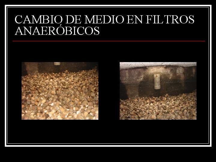 CAMBIO DE MEDIO EN FILTROS ANAERÓBICOS 