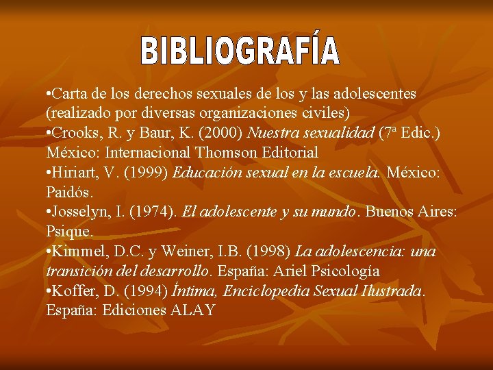  • Carta de los derechos sexuales de los y las adolescentes (realizado por