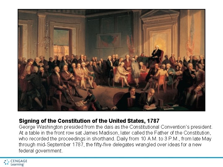 Signing of the Constitution of the United States, 1787 George Washington presided from the