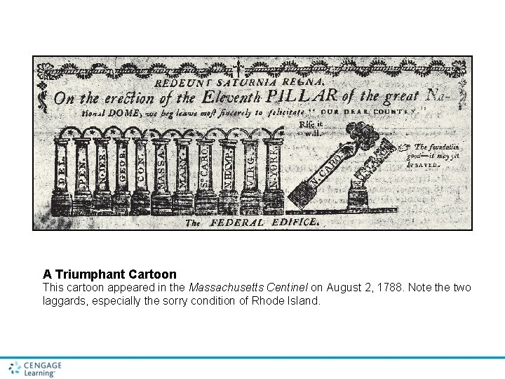 A Triumphant Cartoon This cartoon appeared in the Massachusetts Centinel on August 2, 1788.