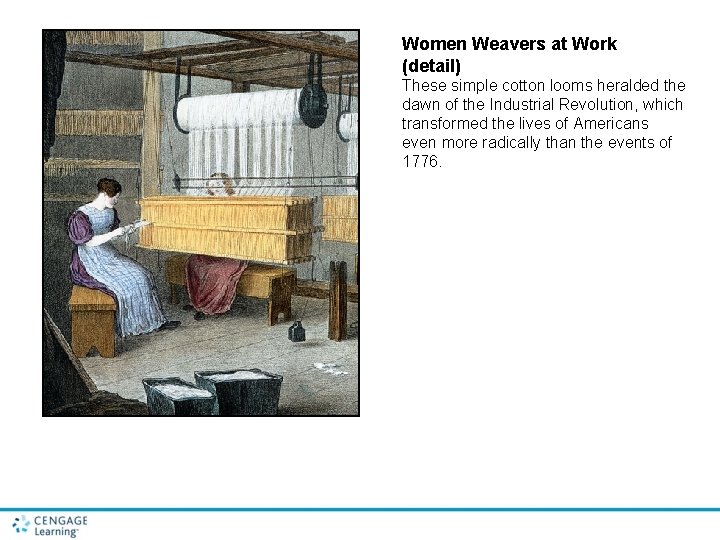 Women Weavers at Work (detail) These simple cotton looms heralded the dawn of the