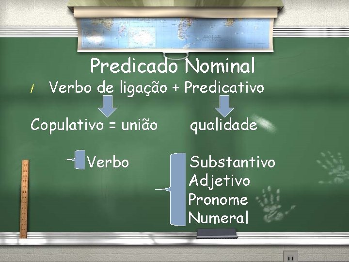 Predicado Nominal / Verbo de ligação + Predicativo Copulativo = união Verbo qualidade Substantivo