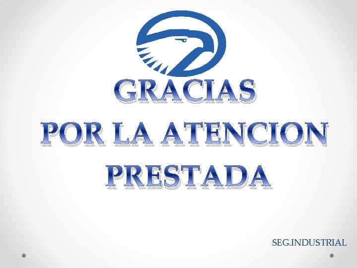 GRACIAS POR LA ATENCION PRESTADA SEG. INDUSTRIAL 