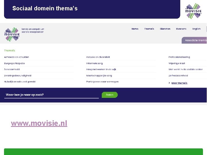 Sociaal domein thema’s www. movisie. nl 