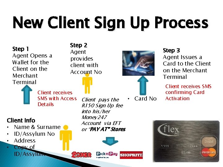 New Client Sign Up Process Step 1 Agent Opens a Wallet for the Client