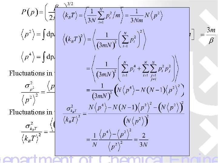 Fluctuations in the momentum: Fluctuations in the temperature 